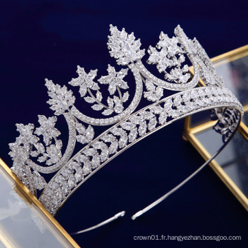 Nouveau design de luxe exquis AAAZircon zircon cubique reine couronne diadèmes de mariage de mariée